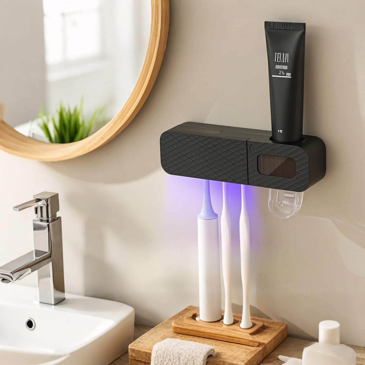 NewToothbrush holder wall mounted automatic toothpaste squeezer storage rack bathroom accessories toothpaste dispenser