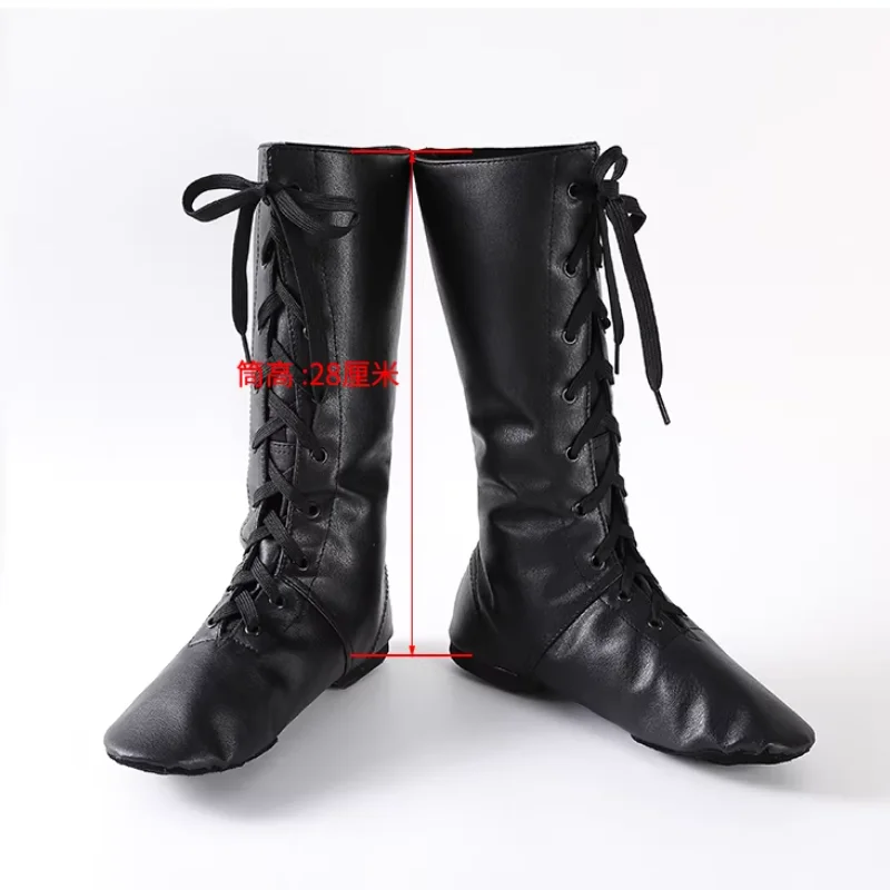 

Туфли для джазовых танцев с мягкой подошвой, черные кожаные балетки, монгольские тибетские танцевальные ботинки