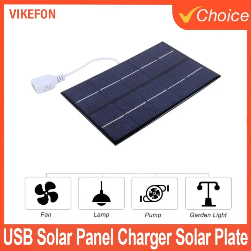 Für verschiedene Szenarien Tragbare USB-Solarplatte 5W 5V Solarzellenpanel Polysilizium für Handy und Computer Solarladegerät