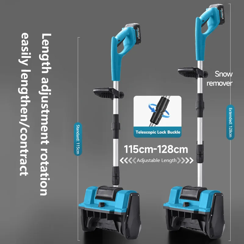 Cordless Snow Shovel 21V Hand Push Snow Blower with 2x4.0Ah Battery Portable Snow Plow for Driveway Patio Steps