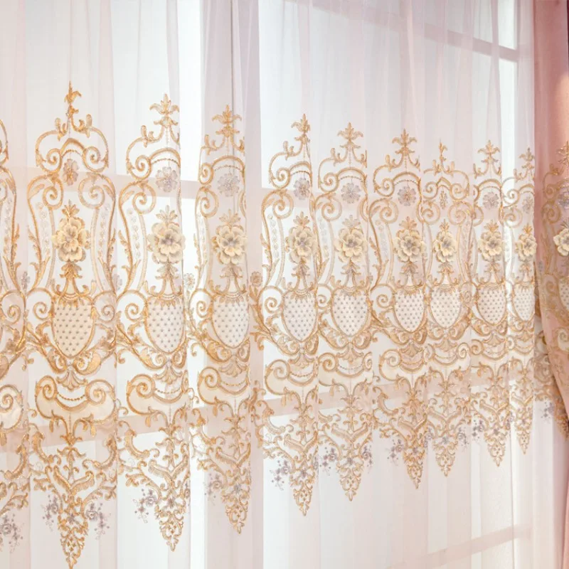 New Luxury European Pink Curtains for A Bridal Suite Elegant for The Living Room Bedroom Featuring Simple European Windows