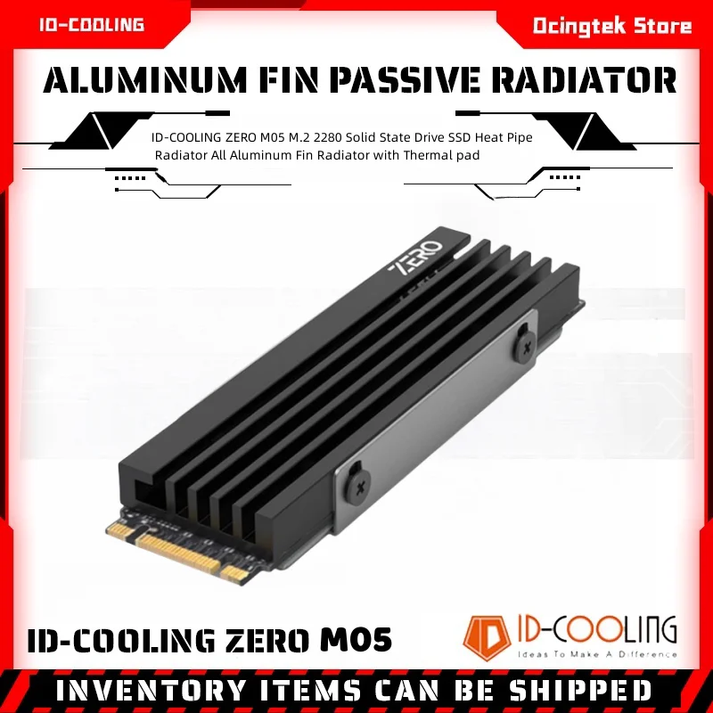 ID-COOLING M05 M.2 2280 SSD Heatsink M.2 NVME Radiator Aluminum Alloy Efficient Radiator with Thermal Silicone pad for PC