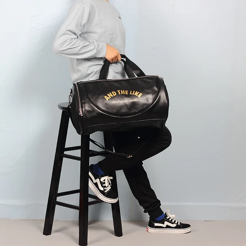 Shoulder Bag For Men Gym Training Swim Bags Waterproof Travel Bags Portable Diagonal Cylinder Basketball Sports Bags Handbag