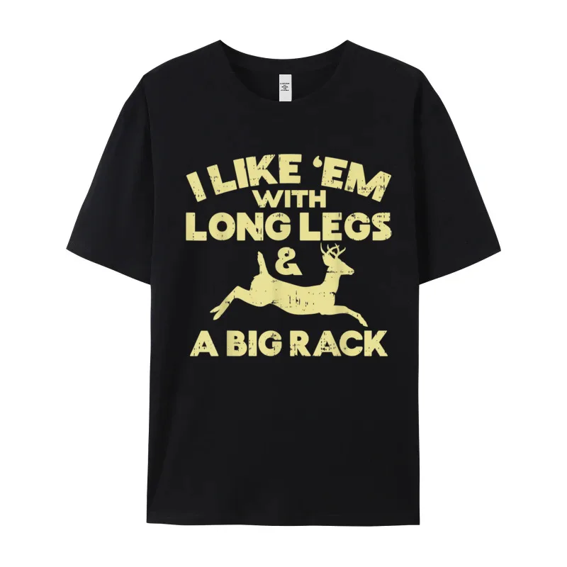 Long Legs Big Rack Deer T-shirts Husband Cool Christmas Tees Short Sleeve Newest Casual Tops Shirt Round Neck Cotton