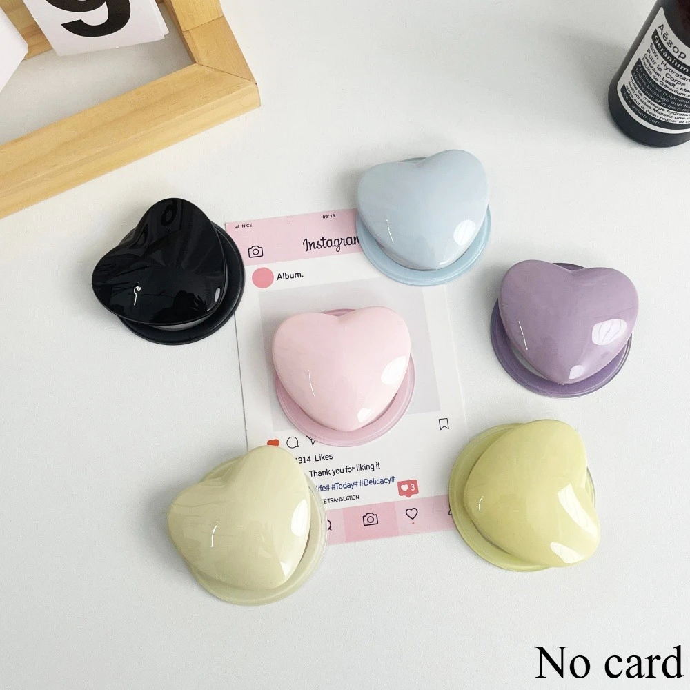 

Solid Color Heart For iPhone 16 Samsung Magnetic Phone Holder Korean Cute Stand Universal Support For Apple