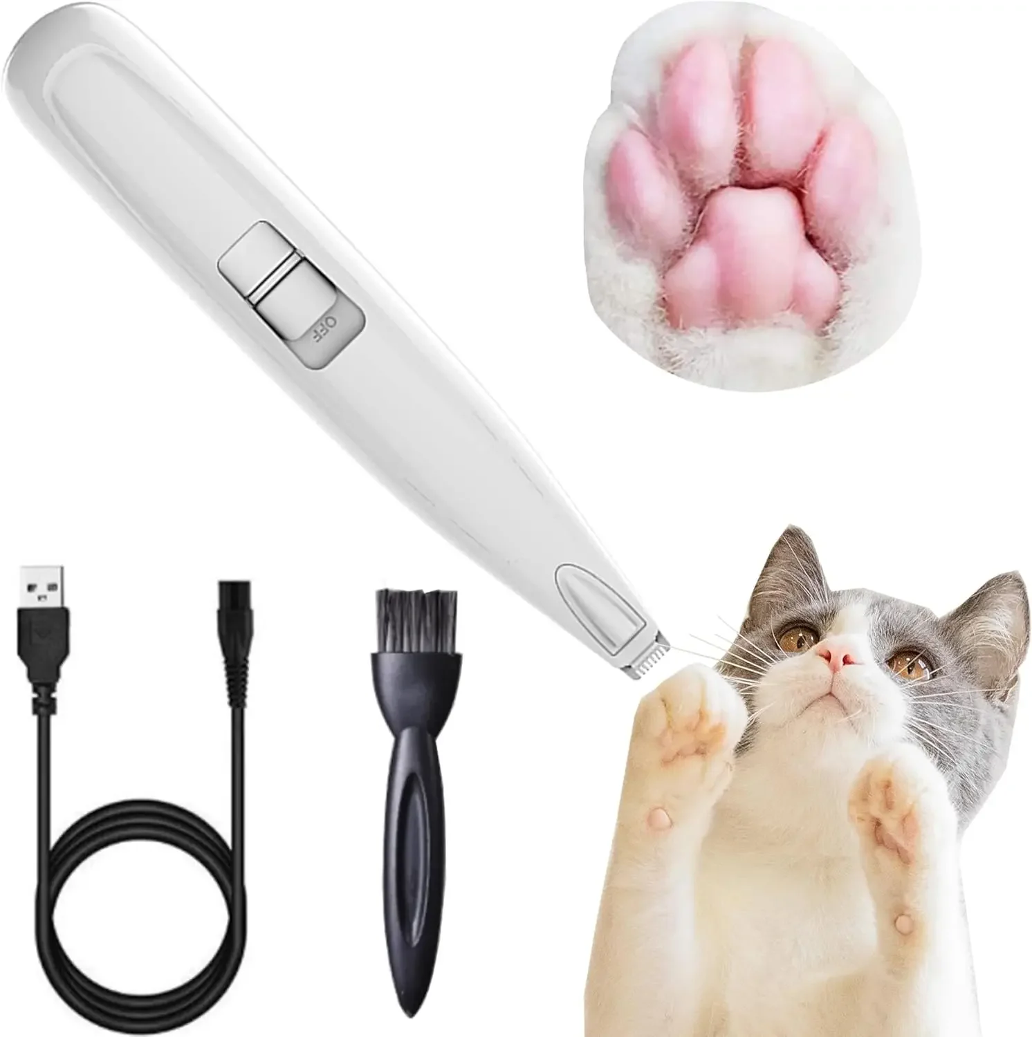 

Electric Pet Clippers Cats Dog Foot Hair Trimmer USB Charging Pet Paw Hair Clipper Shaver Grooming Machine Pets Products