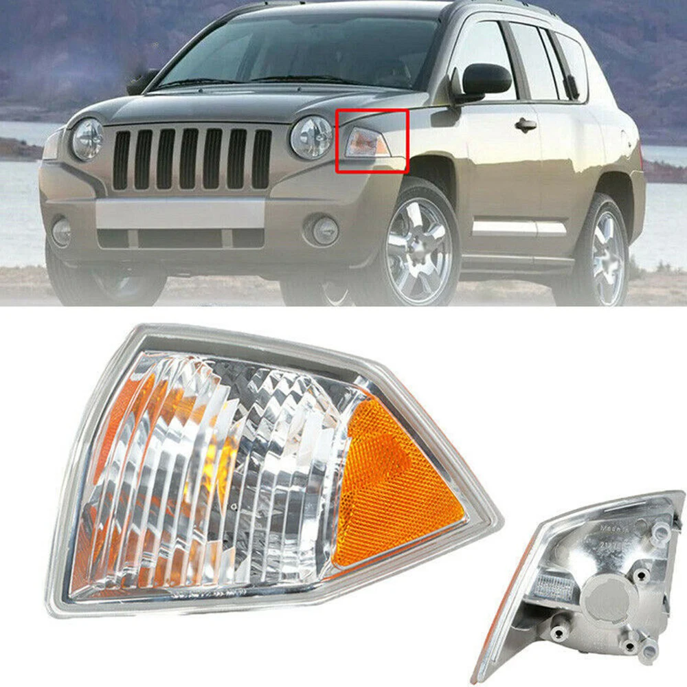2pcs Front Side Mirror Turn Signal Light Shell For Jeep Compass 2007 2008 2009 2010 68000683AB CH2520144 68000682AB ﻿