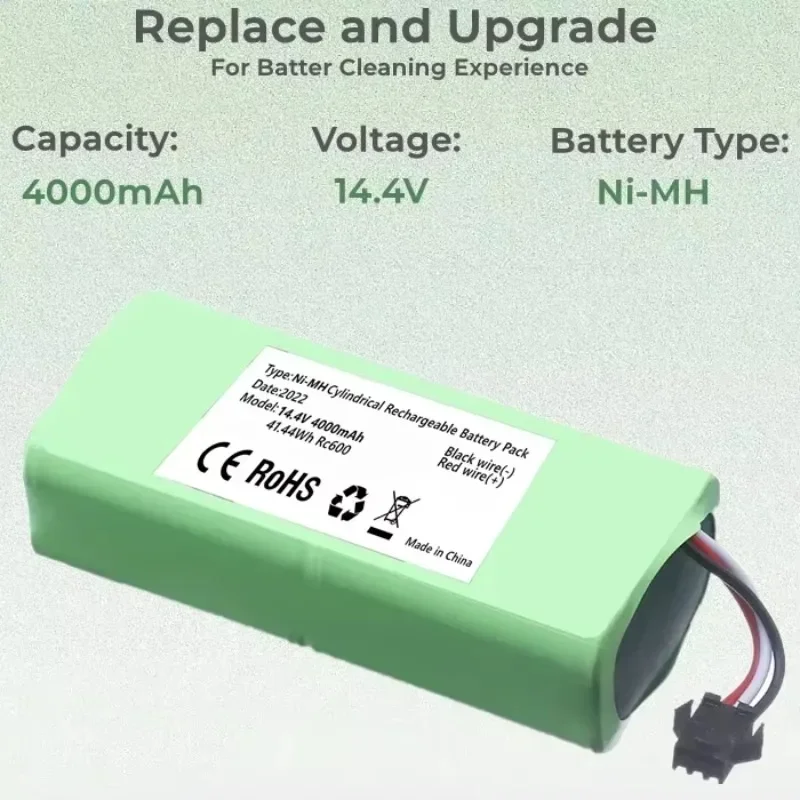 14.4V 3000Mah/4000Mah Ni-Mh Batterij Voor Seebest D730 Seebest D720 Ecovacs Spiegel CEN360 Robot Stofzuiger Onderdelen
