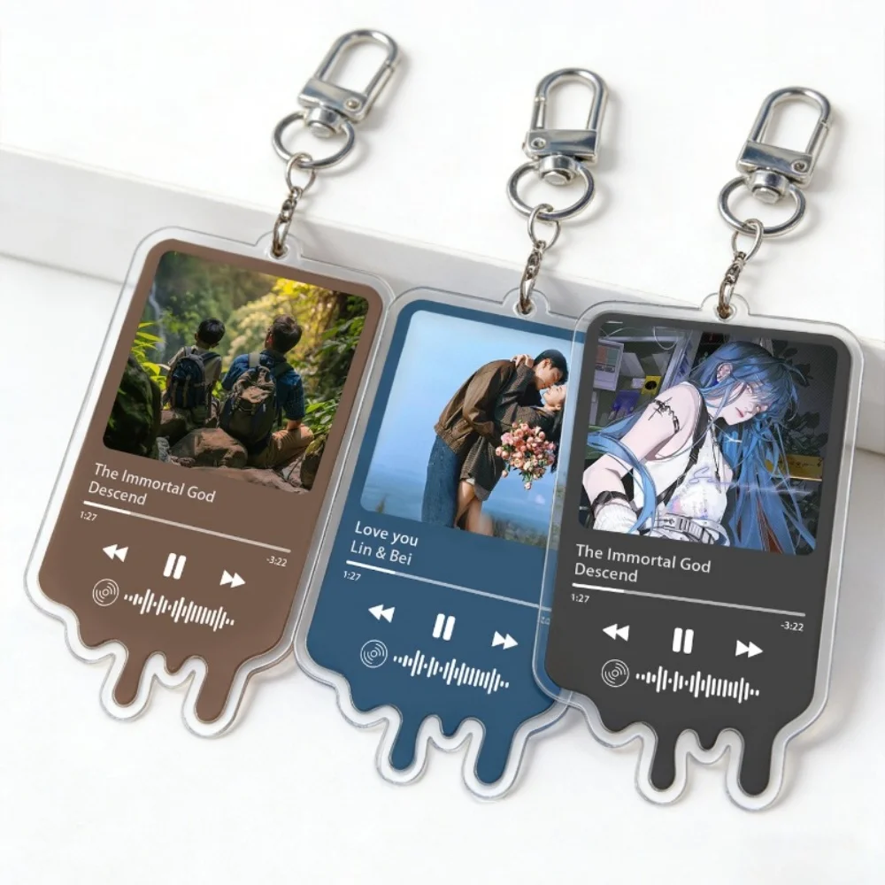 Personalized Song Singer Music Keychain Custom Album Cover Photo Keyring Boyfriend Girlfriend Valentines Birthday Wedding Gifts