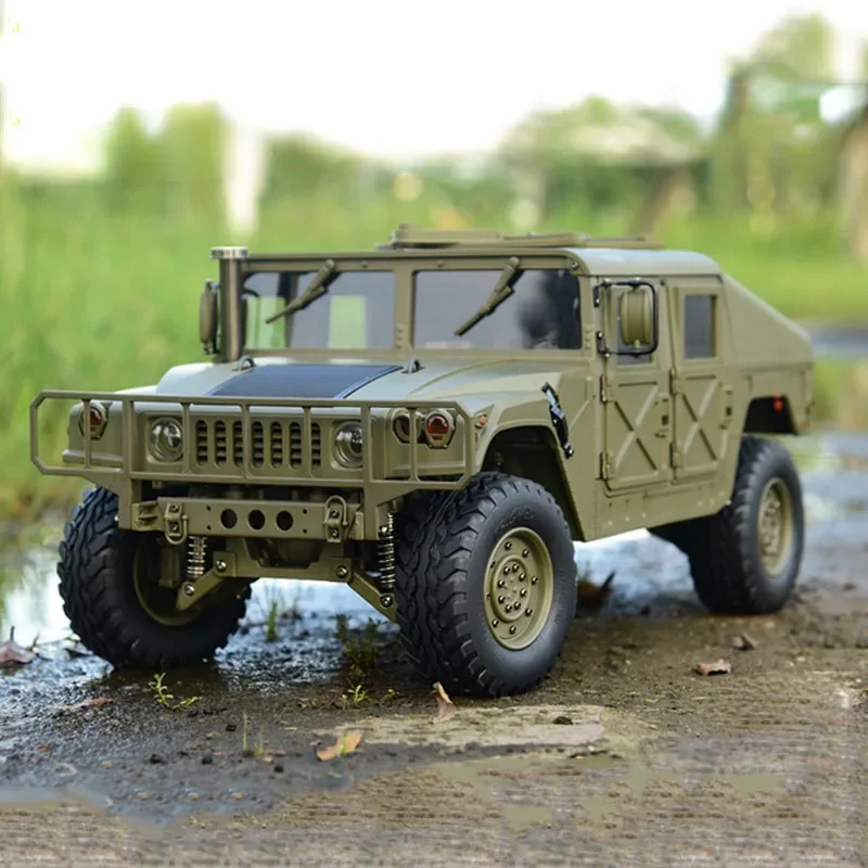 Véhicule RC de simulation de camion à quatre roues motrices, véhicule tout-terrain à chenilles, Jeep Hummer américaine, cadeau jouet pour adultes et enfants, 1/10