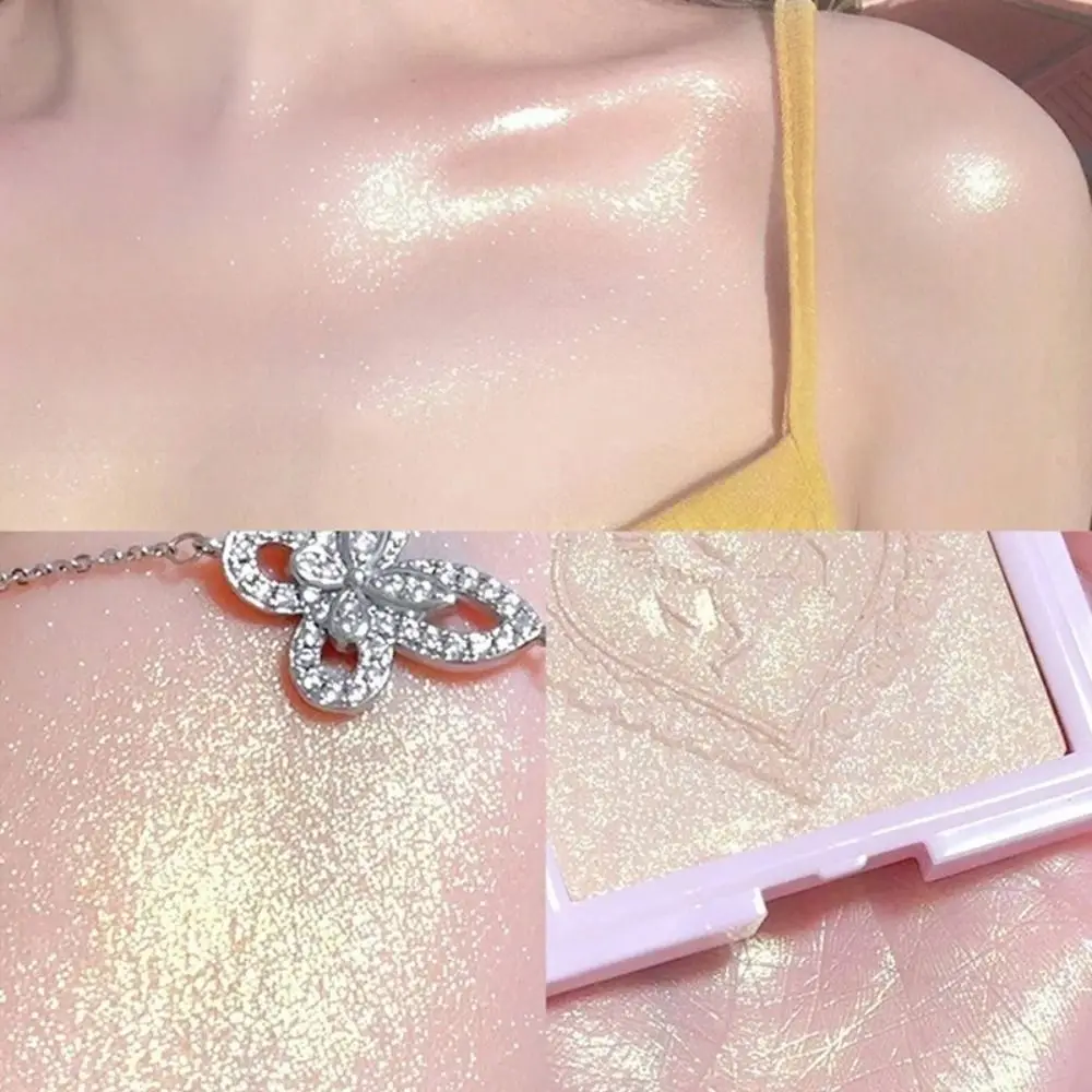 New Love Angel Monochrome Powder Highlighter High Gloss Peach Glitter Bronzer Highlight Long-lasting Makeup Makeup Palette