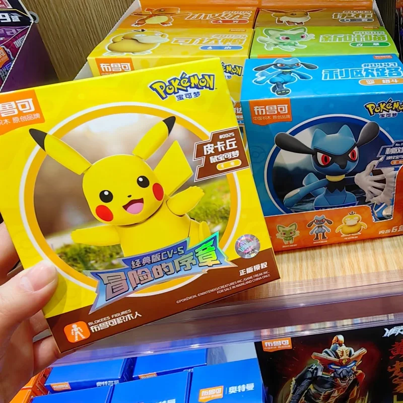 Blokees Pokemon Pocket Monsters Pikachu Psyduck Eevee Assembly Model High Quality Collectible Robot Kits Models Boy Gift