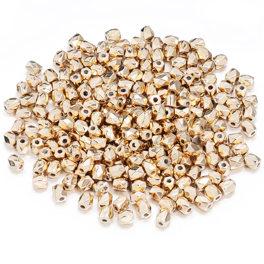 200-500 teile/los CCB Facettierte Perlen 3/4/5mm Polyeder Form Perlen Lose Spacer Perlen Für DIY schmuck Machen Armbänder Halskette