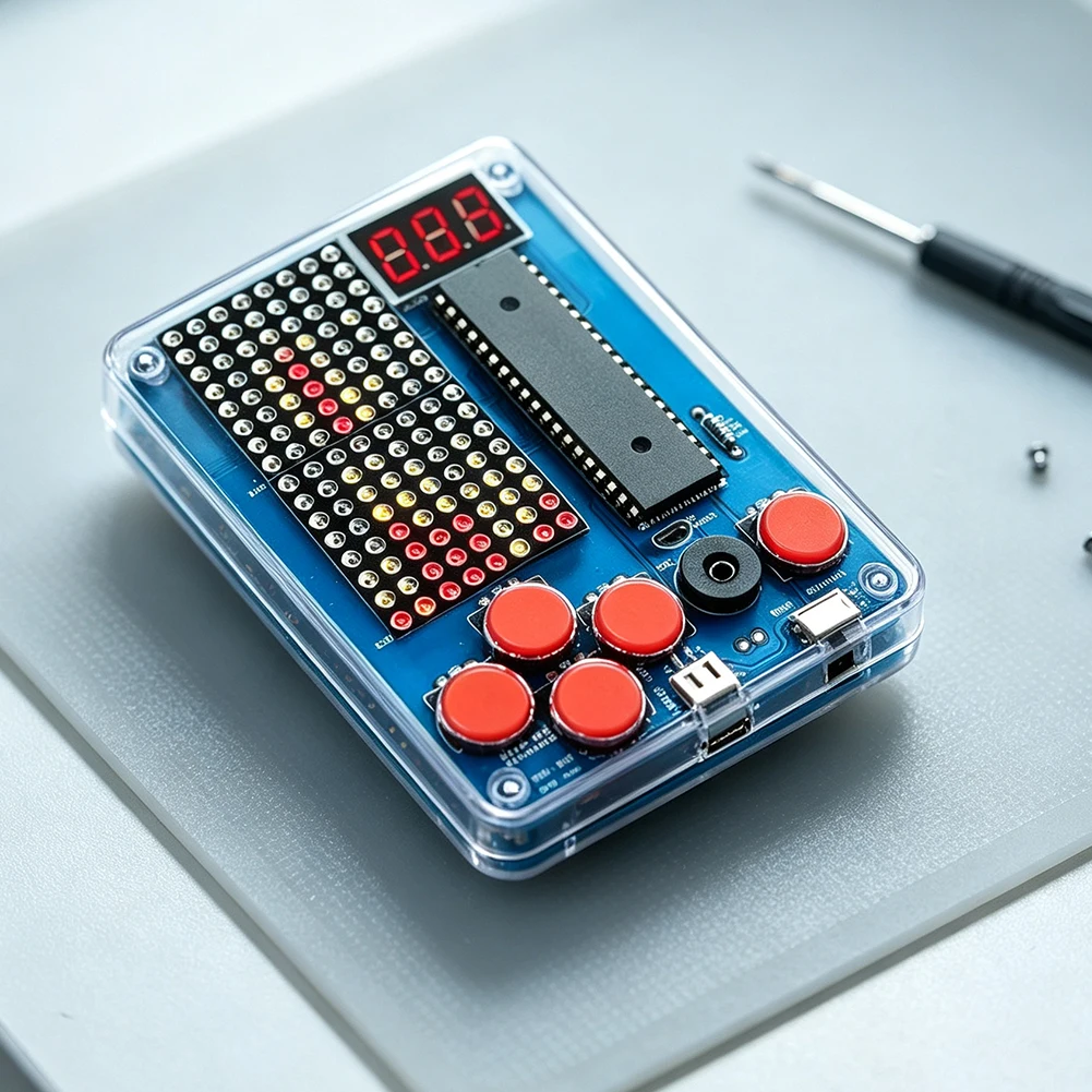 51 Microcontroller Game Console DIY Kit Soldering Practice STEM For Educational Electronic Project With 4 For Retro Games For