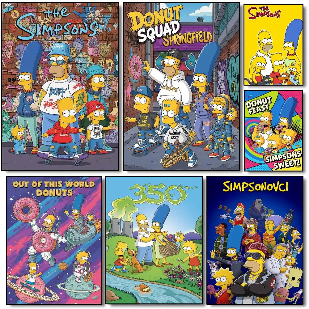 Anmie T-The Simpsons Poster Modern Aesthetic Wall Art | Stylish Bedroom Home Decor & Unique Gift Ideas