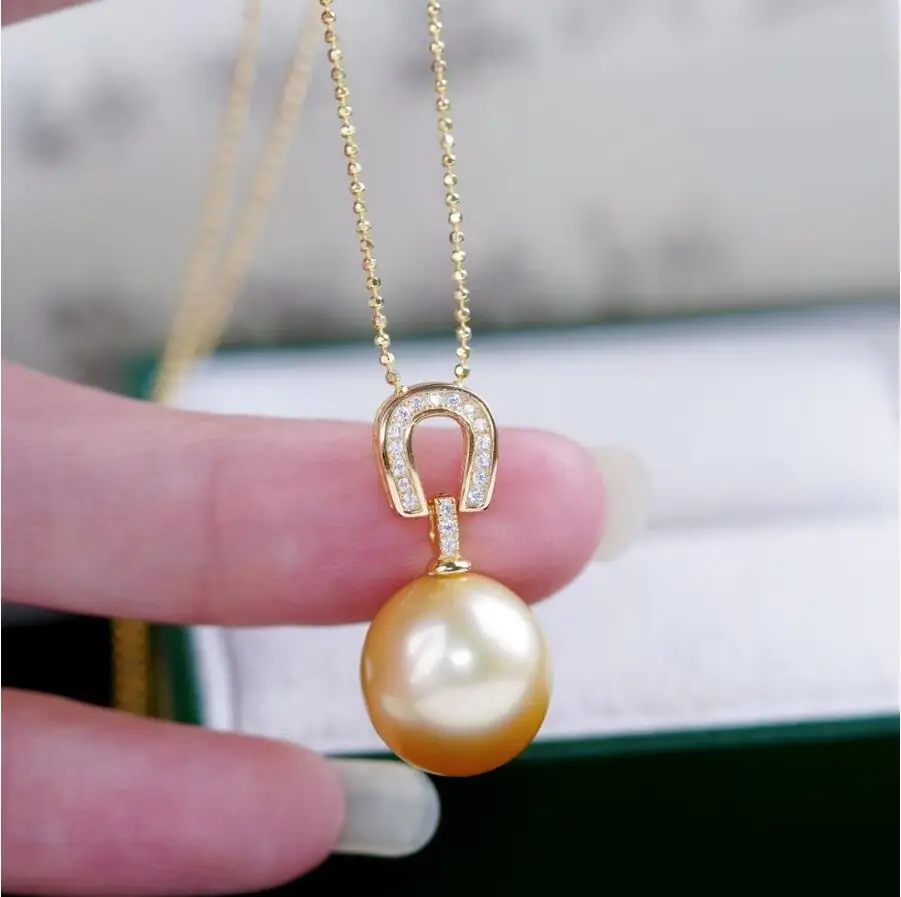 gorgeous10-11mm 11-12mm south sea gold black pearl pendant  silver necklace  pearl necklace  jewelry  pendant