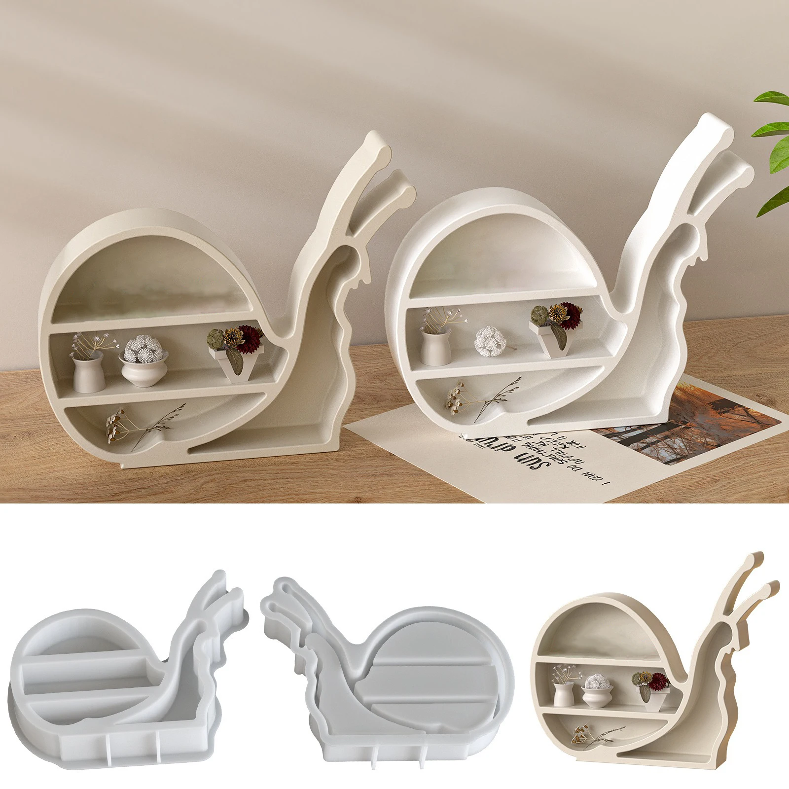 Snail Storage Rack Silicone Mold DIY Doll Jewelry Desktop Storage Rack Drip Plaster Mold
