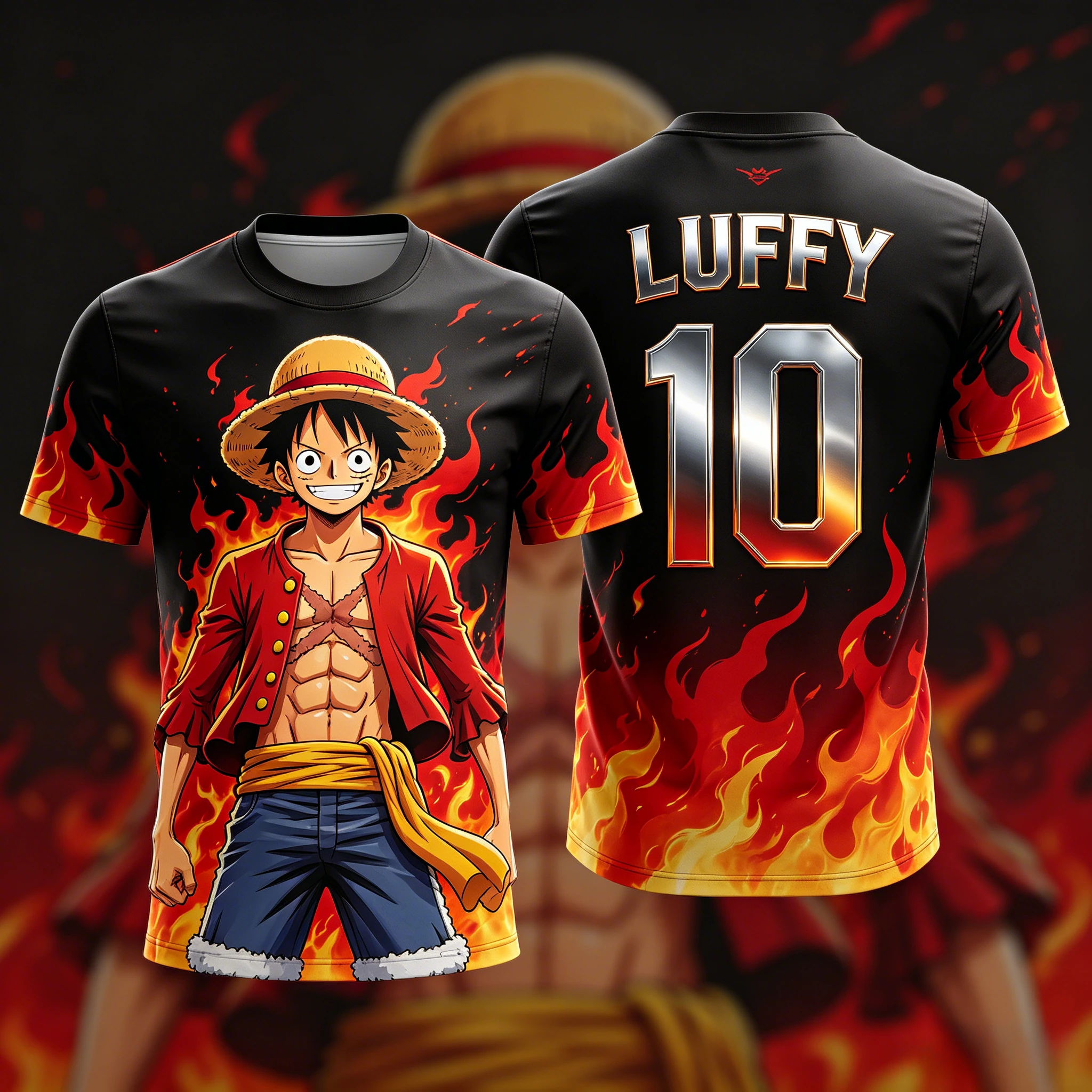 2026 Summer One Piece Luffy Retro Cosplay T-shirt Men's Oversized 3D Printed Short-sleeved Family Unisex Children's Sports Shirt