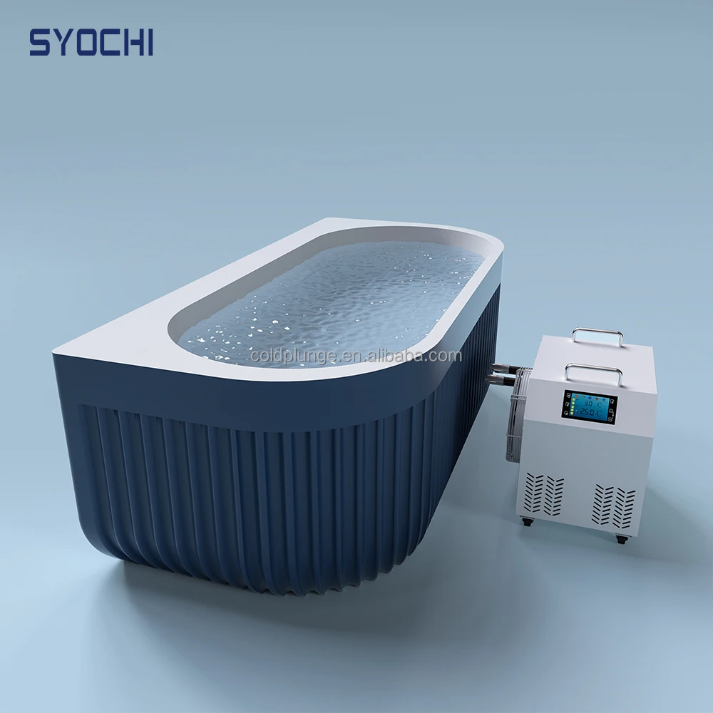 

Syochi Rock Texture Bathtub Cold Plunge Athlete Spa Massage Tub Freestanding Ice Bath Chiller Tub
