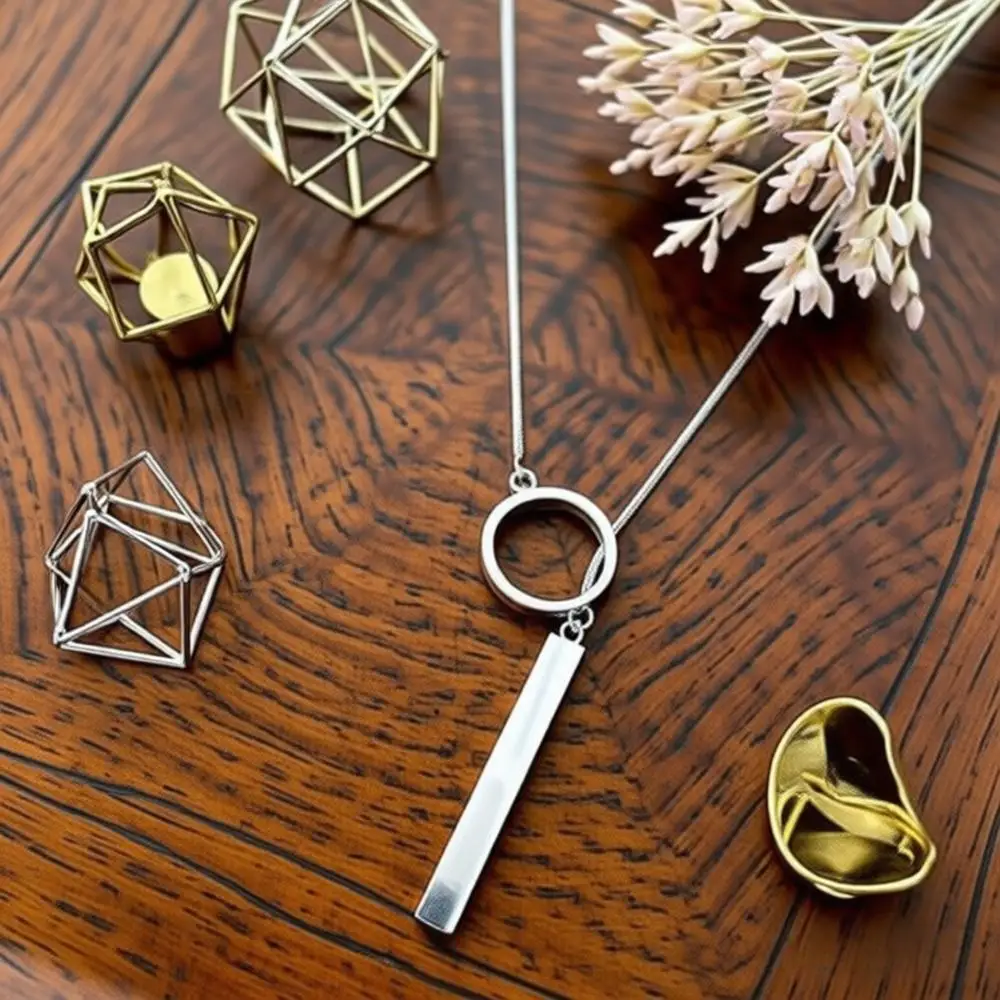 Simple 925 Sterling Silver Round Shape Long Strip Pendant Necklaces for Women Girls Anniversary Party Jewelry Gifts Accessory