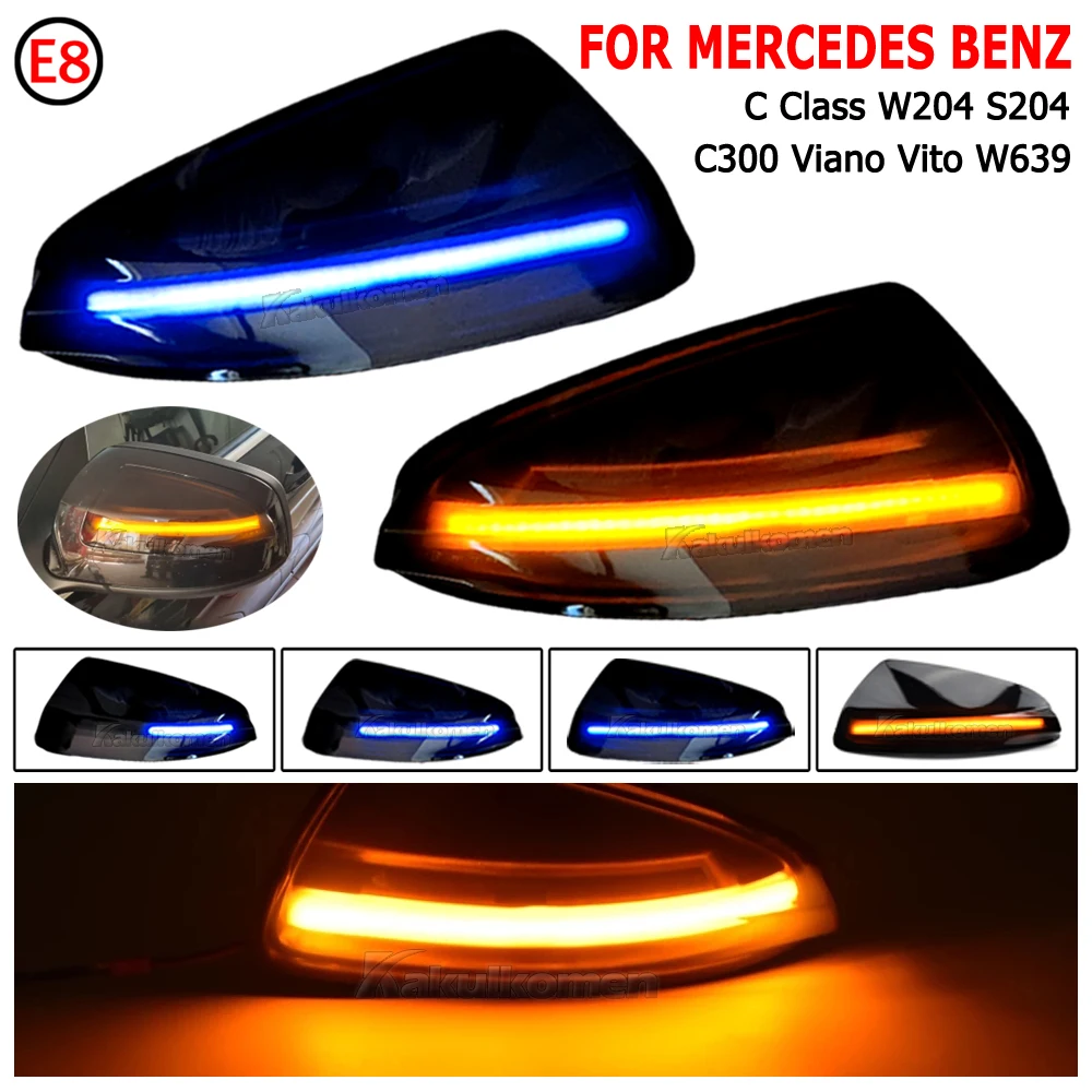 2x LED Dynamischer Blinker für Mercedes Benz W204 S204 W164 Vito Bus Viano Auto Seitenflügel Rückspiegel Blinker Anzeige