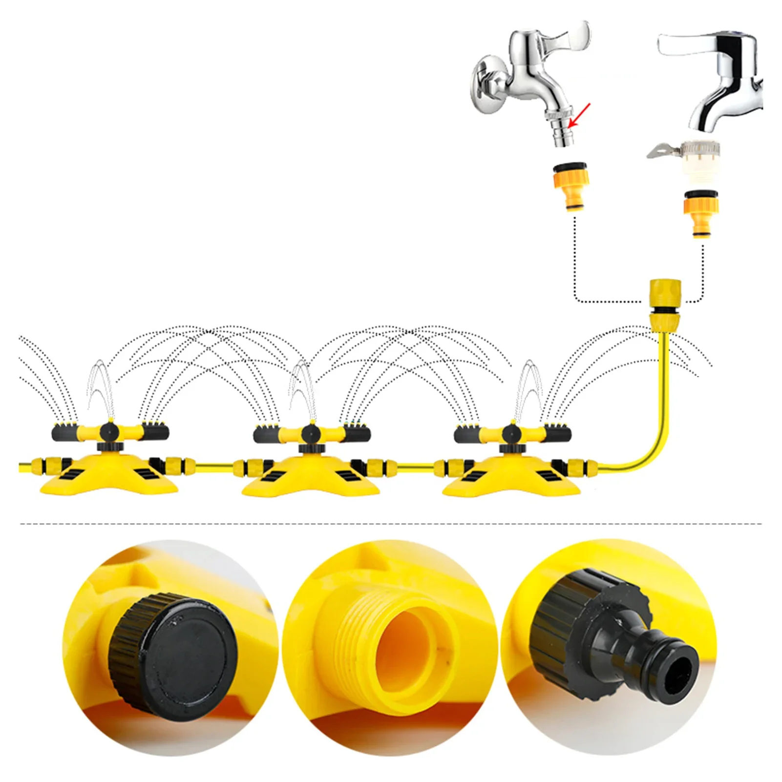 Garden Lawn Sprinkler Automatic 360 Degree Rotating Large Area Coverage Water Sprinkler For Yard Lawn Water Gun Water Sprayers