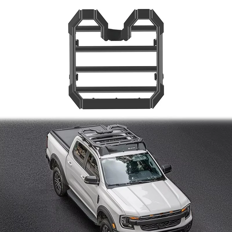 

2025 Newest Black Pickup Truck 4X4 Off Road Roof Rail Racks Fits Aluminum Car Roof Racks for Ranger T9 Accessories
