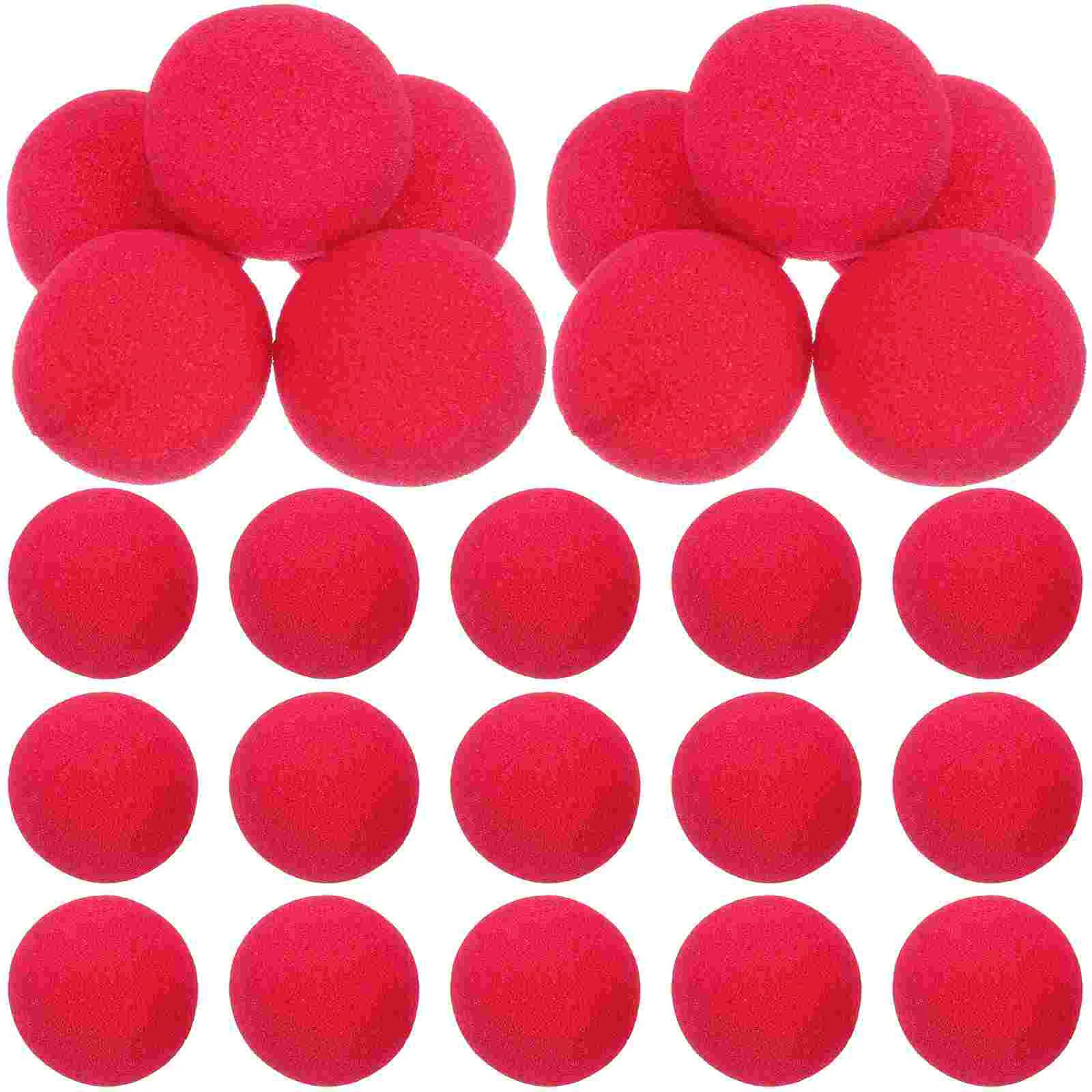 25 Pcs Spong Foam Nose Carnival Accessory Cosplay Clown Prop Sponge Ball Decorative Portable Circus Red Small