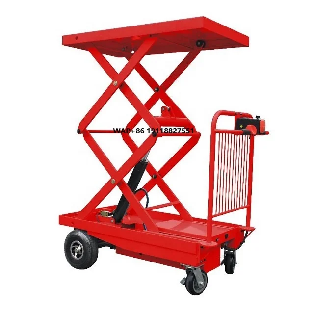 Powered Electric Trolley Hand Cart Battery Operated Platform Cart Lift Table