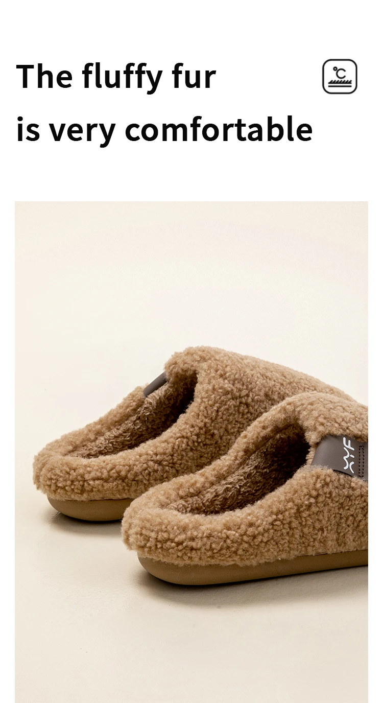 Gemütliche pelzige Hausschuhe für Damen, warme, rutschfeste Hausschuhe, Plüsch-Fleece-Futter und weiche Sohle für den Heimkomfort im Winter – Detail 5