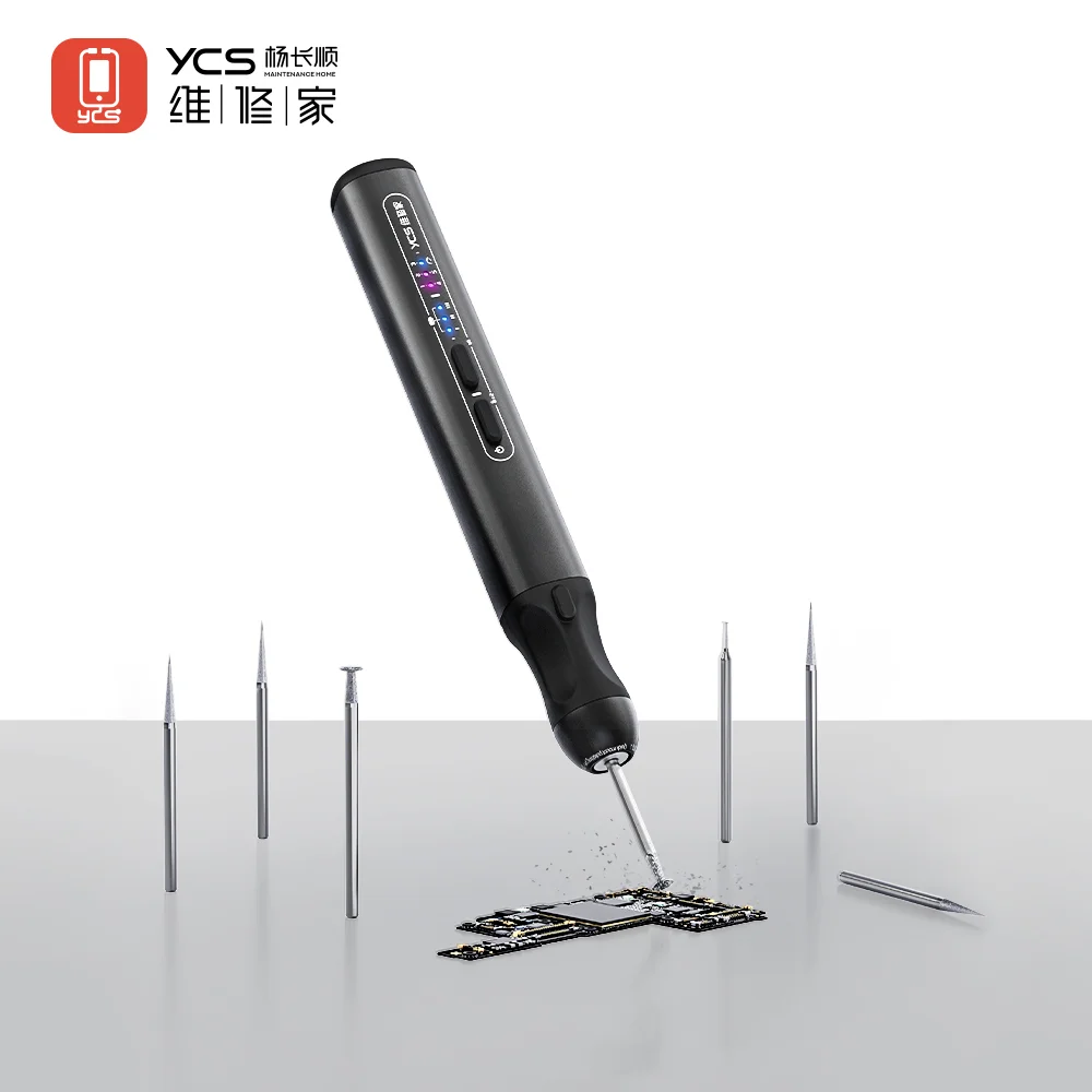 YCS 2nd Electric Chargeable Polish Pen for Mobile Phone Motherboard Repair Smart Drill Grinding Disassembly Hand Tools