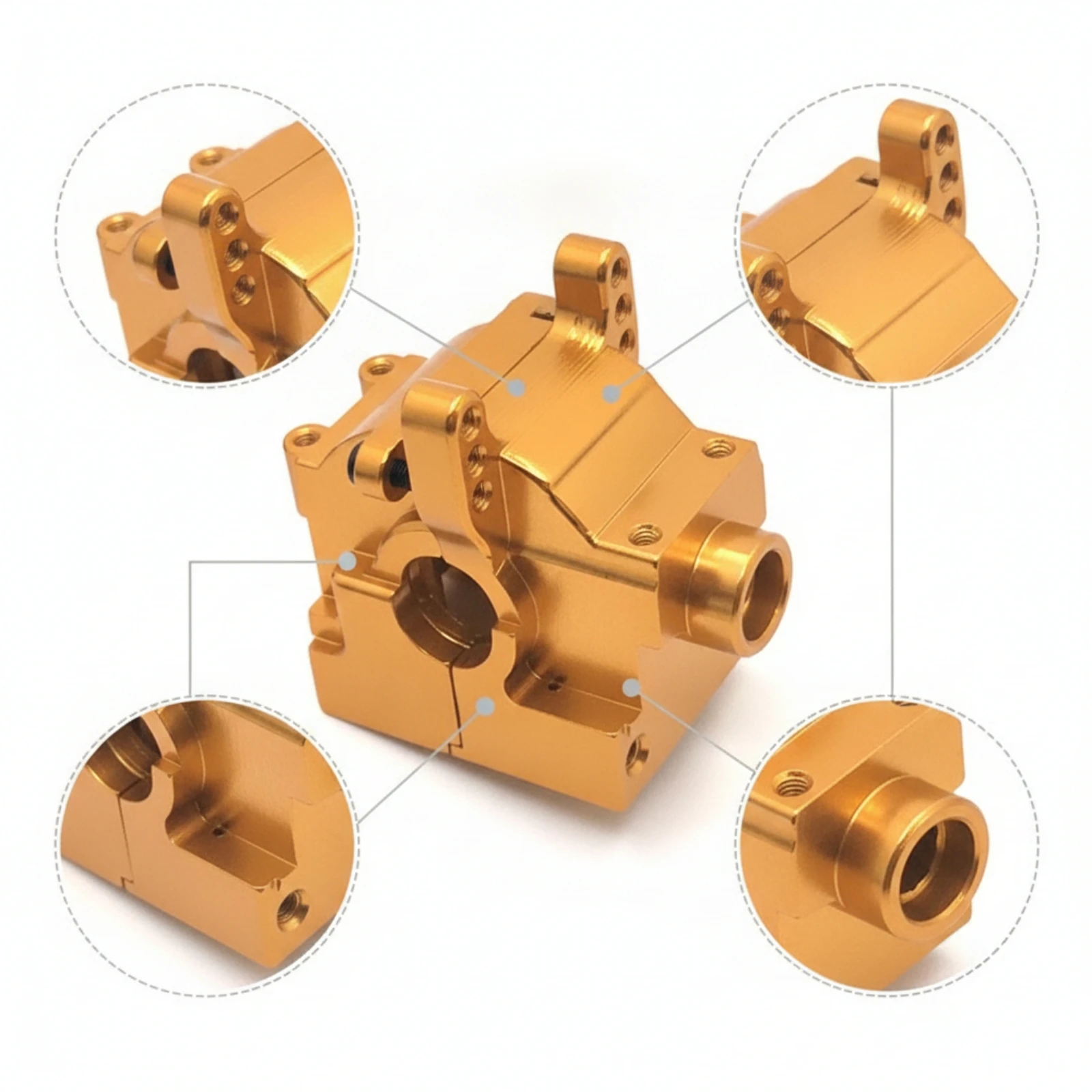RC Car Gearbox Housing Machined Gearbox Shell Transmission Case Shell Cover High Strength Easy to Install for Hobbyists