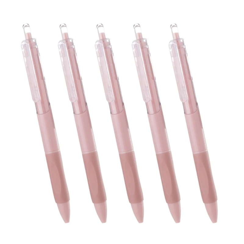 5Pieces Refillable Gel Pen Refillable Office Writing Pen Quick Dry Smoothly Write for Student Scrapbooking Journaling