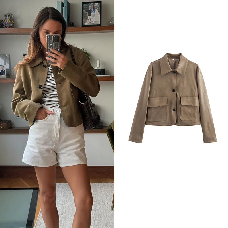 

Women's Autumn Jackets New Coats Fashion Loose Joker Street Jacket Women Elegant Autumn Holiday Warm Long-Sleeved Outerwear