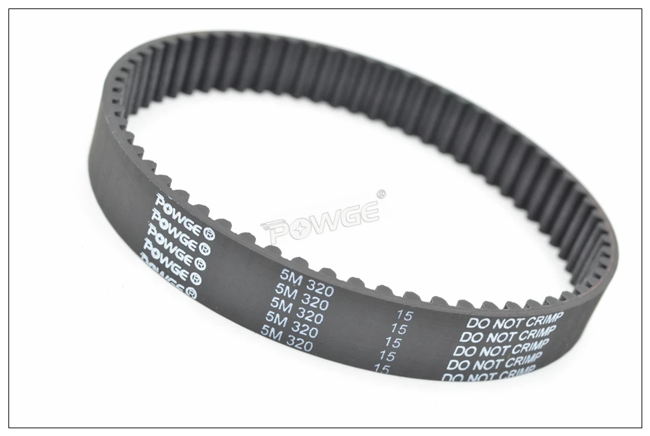 POWGE 320 5M Synchronous Belt Teeth=64 Width=12/15/20/25 Length=320mm Closed-Loop Belt HTD 5M Timing Belt Pulley 320-5M