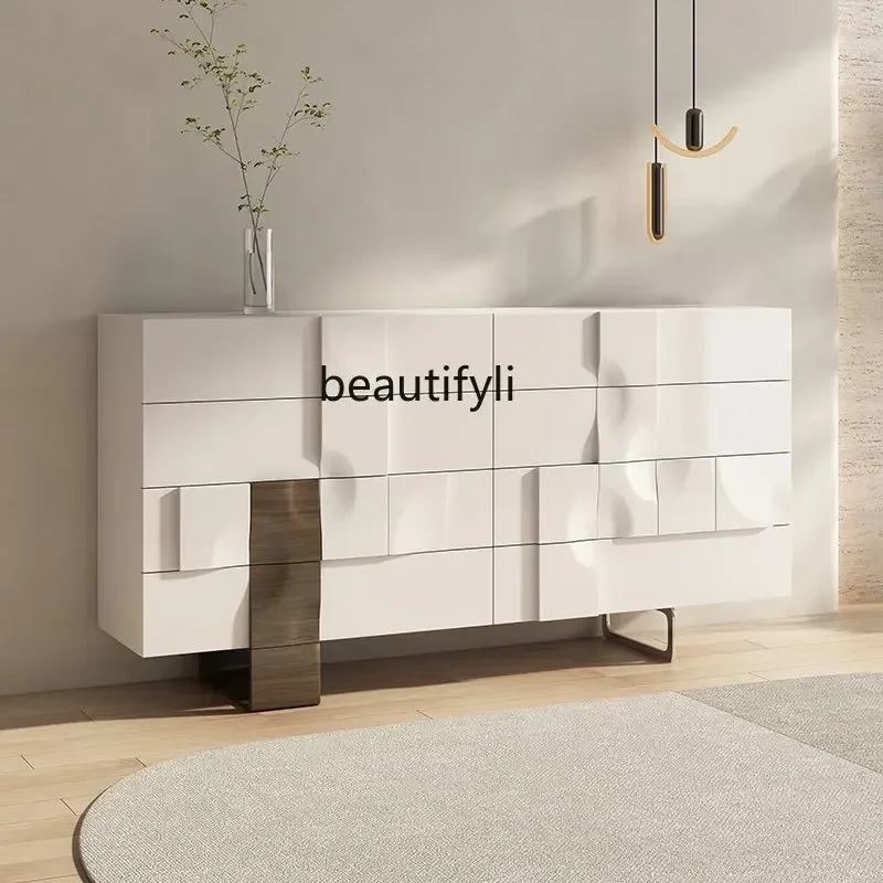 NQ Italian eight-bucket cabinet light luxury modern dining side Nordic living room storage chest bedroom storage