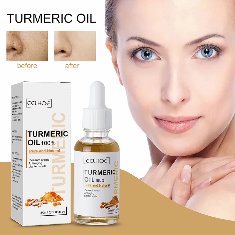 30ml Turmeric Essential Oil Facial Care Serum Moisturizing Improves Skin Tone Anti-aging Lighten Fine Lines Wrinkles Repairing