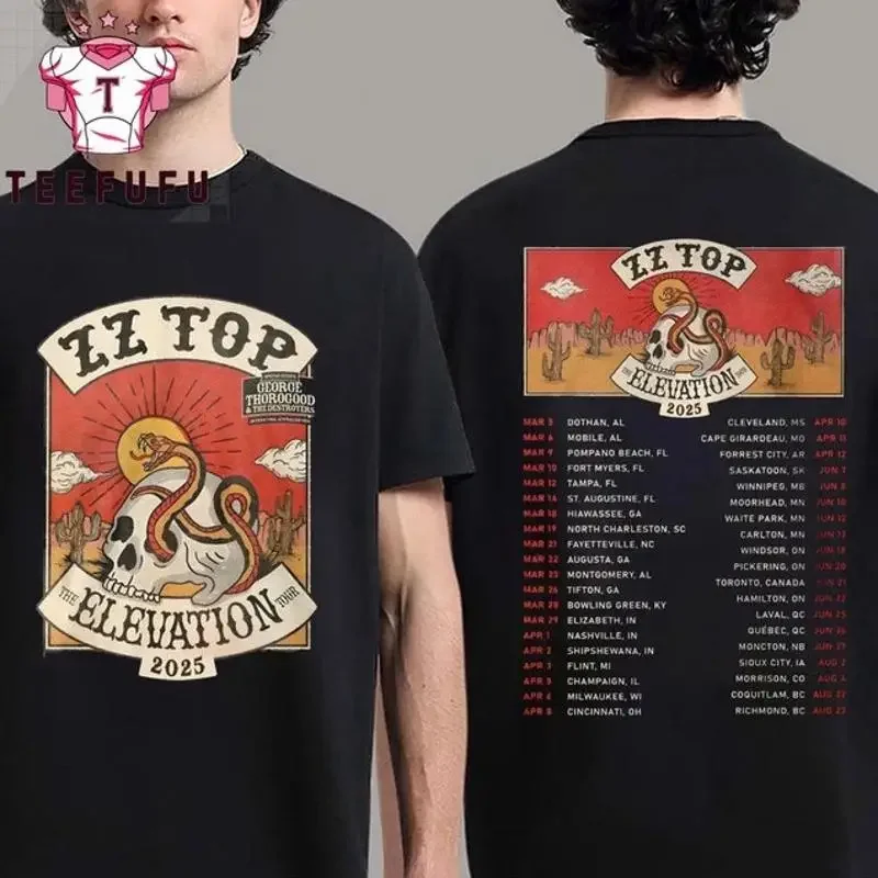 ZZ Top The Elevation Tour 2025 Scheduler T Shirt