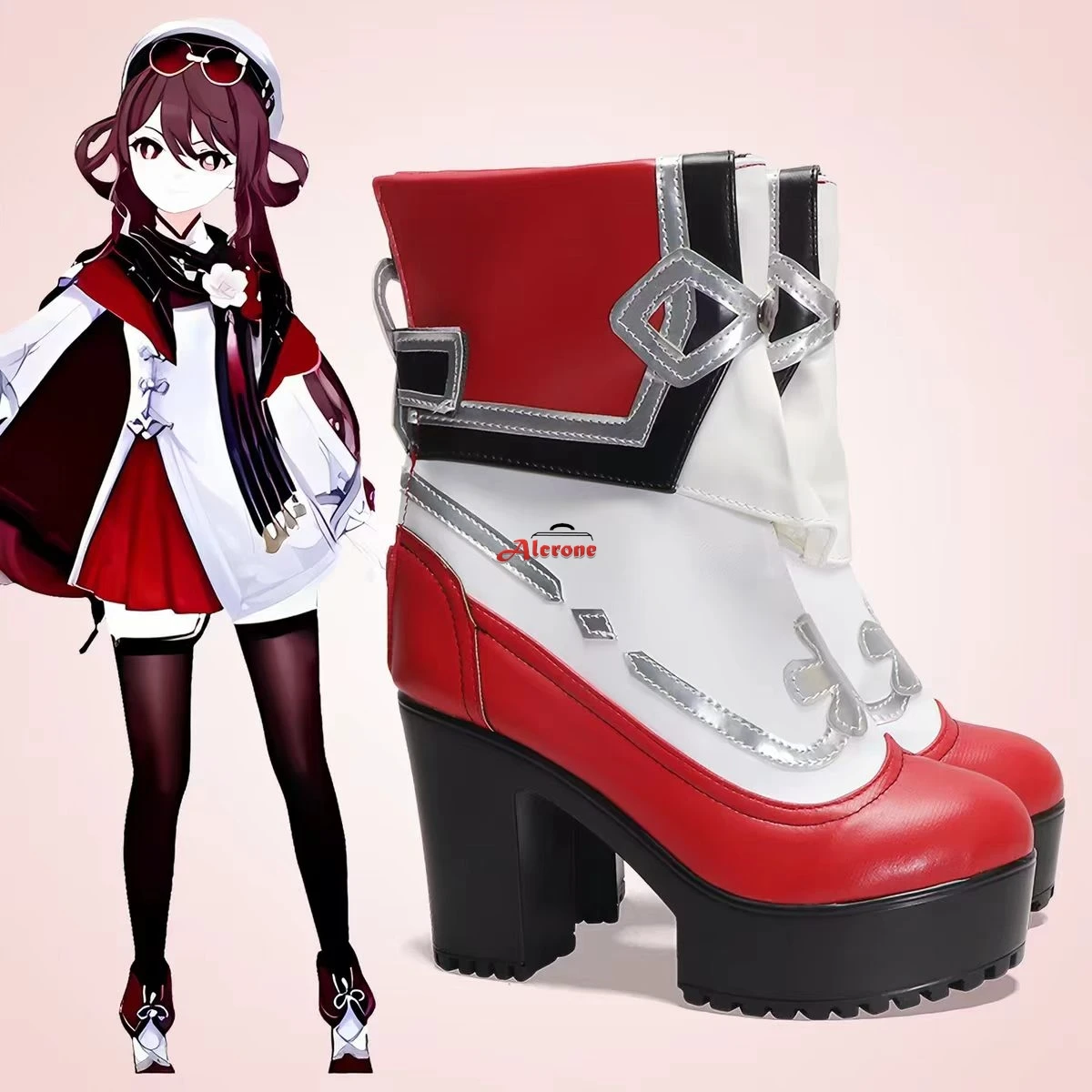 Hu Tao Boots Cosplay Game Lantern Rite Custom Made Shoes Halloween Carnival Cosplay Lantern Hu Tao Boots