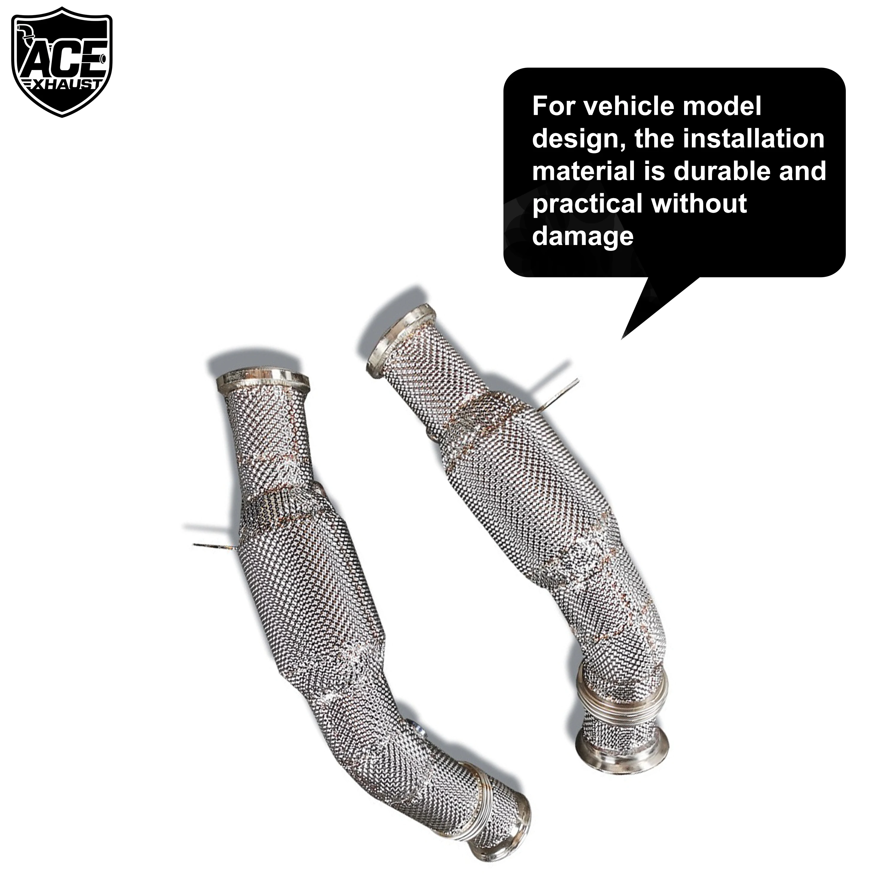 ACE Passend für Mercedes-Benz C43 E43 GLC43 GLE43 Hochleistungs-Downpipe mit Hitzeschutz Hochleistungs-Auspuffanlage – Detail 7