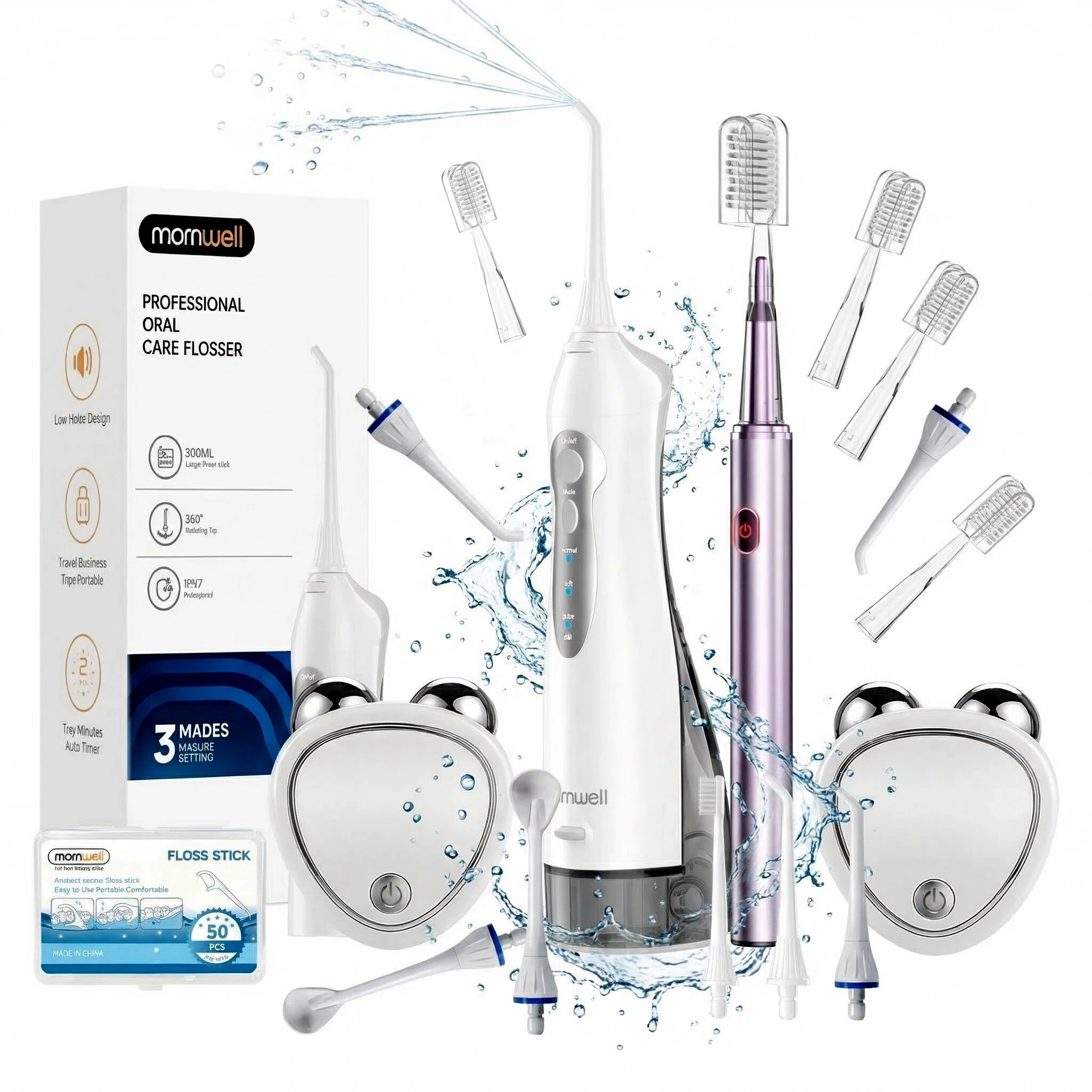 Upgraded Pro Detal Care Kit: 3-Mode Water Flosser & Electric Toothbrush | Premium Oral Clean Set with Larger Tank for Gum Health