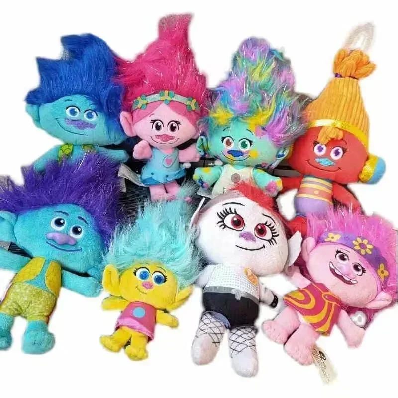 Trolle Pluszowe zabawki Magiczne włosy Pluszowe lalki Anime Poppy Branch Elf Wypchana figurka Peluche Poduszka Dzieci Boże Narodzenie Prezenty urodzinowe