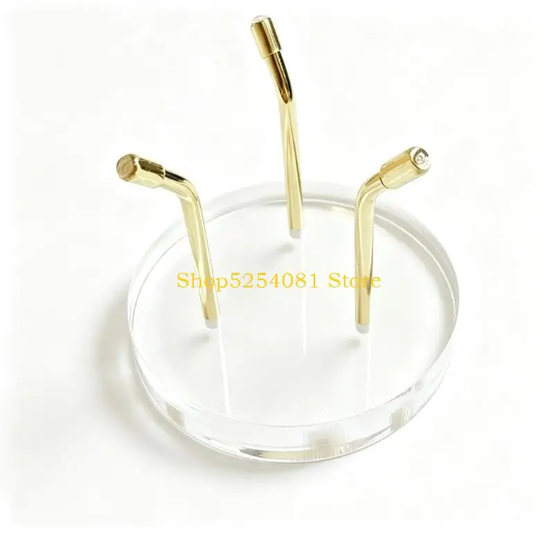 AXYC Acrylic Mineral Support Stands, 2-Pack Round-Base Holders for Presenting Crystals, Fossils, and Small Collectibles