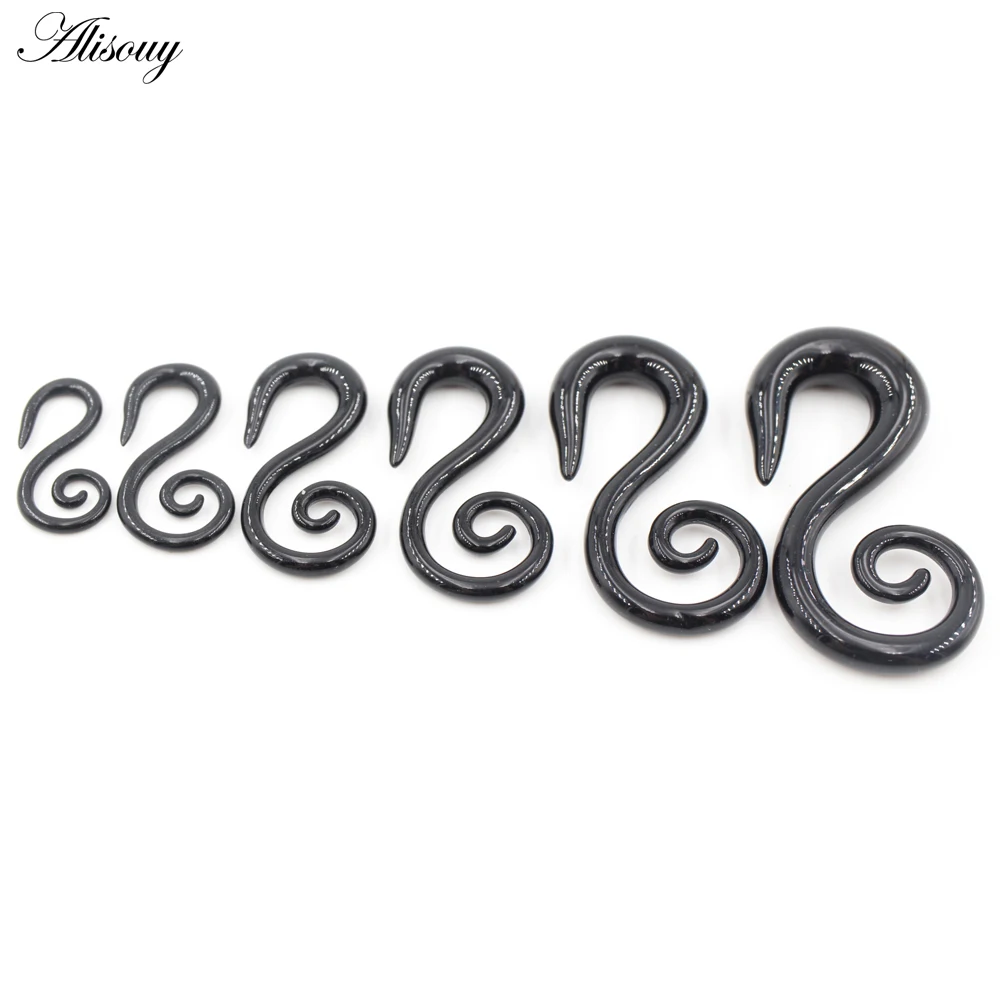 Acrylic Spiral Goat Horn Snail Ear Plugs, 2PCS