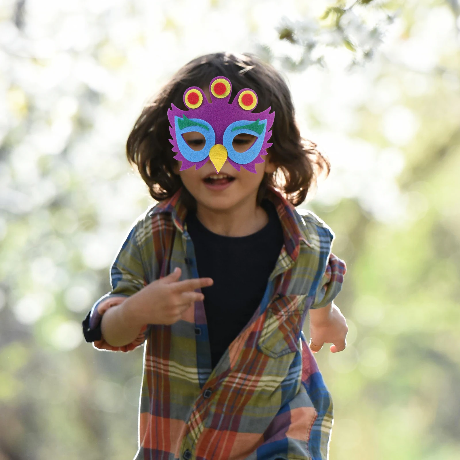 

5 Pcs Peacock Masks Kids Animal Design Lightweight Reusable Halloween Party Masquerade Costume Face Props Felt Lovable Mask