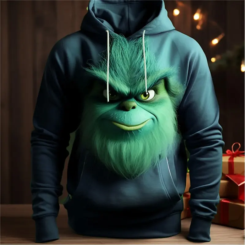 The Hoodie Mens Graphic Fashion Daily Basic 3D Print Pullover Sports Outdoor Holiday Hoodies Green Hooded  Sweatshirts for men