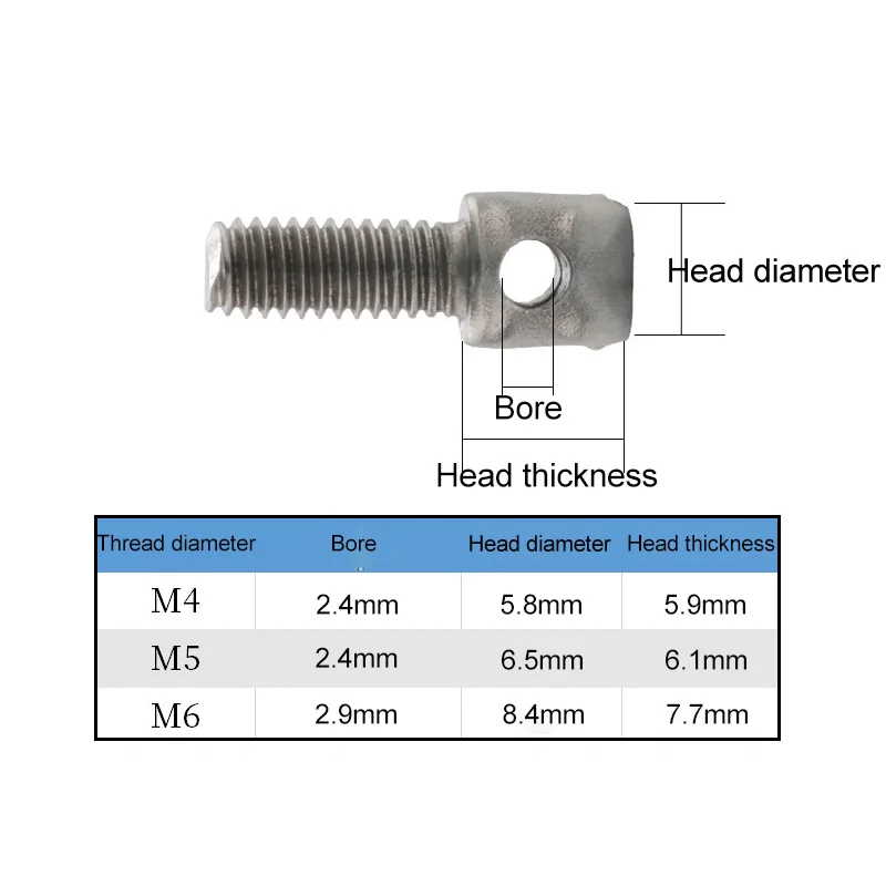 M4 M5 M6 304 Stainless Steel Lead Sealed Electric Meter Box Screw With Hole Cross Bolt Full Thread/Half Thread L:8-50mm