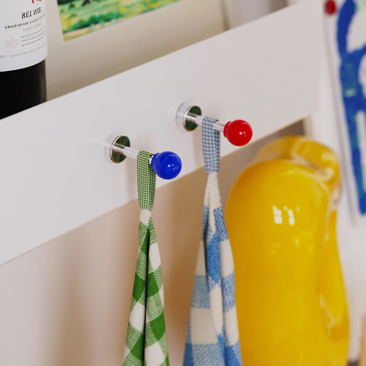 Xemo cartoon 3d dopamine colorful ball decorative magnetic hook metal wall storage cute hook
