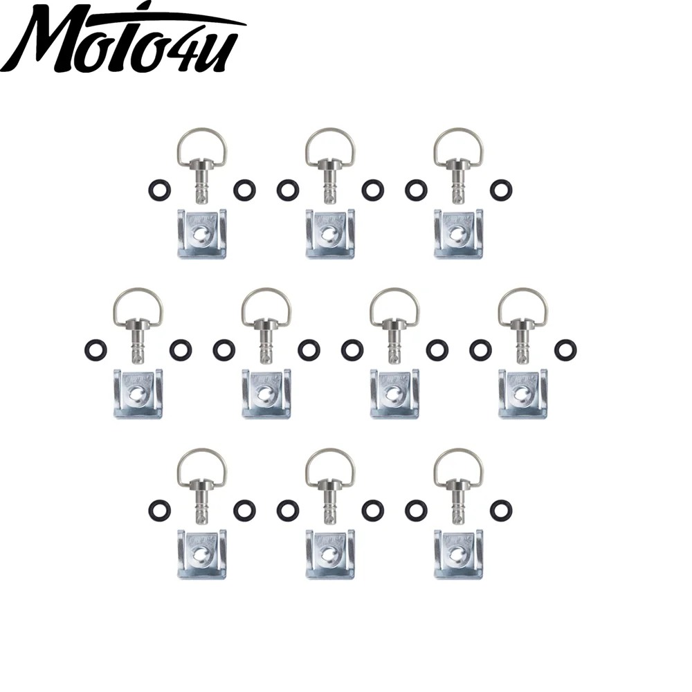 

14mm 17mm 19mm Motorcycle Fairing Fasteners Quick Release D-RING 1/4 Turn Rivet 10 Sets Racing bolts screws For YAMAHA