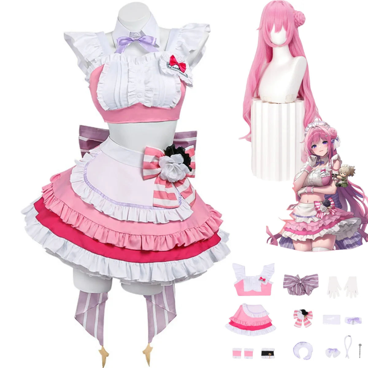

Anime Game NIKKE：The Goddess of Victory Dorothy Cosplay Costume Cafe Maid Dress Lolita Skirt Wig Woman Sexy Kawaii Party Suit